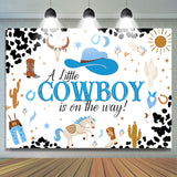 Allenjoy Little Cowboy Is On The Way Baby Shower Backdrop