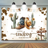 Allenjoy Little Cowboy Western Theme Baby Shower Backdrop