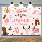 Allenjoy Little Cowgirl Is On The Way Pink Baby Shower Backdrop