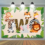 Allenjoy Little Cute Forest Animals Happy 2Nd Birthday Backdrop