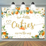 Allenjoy Little Cuties Are On The Way Twins Baby Shower Backdrop