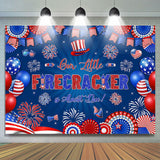 Allenjoy Little Firecracker Usa Flag Baby Shower Backdrop