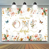 Allenjoy Little Miss Floral 1St Birthday Backdrop Girl