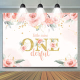 Allenjoy Little Miss One Floral Themed Birthday Backdrop For Girls