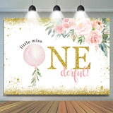 Allenjoy Little Miss Onederful Flower Happy Birthday Backdrop