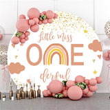 Allenjoy Little Miss Onederful Happy Birthday Round Backdrop