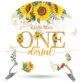 Allenjoy Little Miss Onederful Round Sunflower Birthday Backdrop