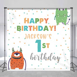 Allenjoy Little Monster Custom Birthday Backdrop Kids