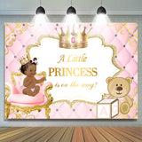 Allenjoy Little Princess And Teddy Bear Baby Shower Backdrop