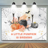 Allenjoy Little Pumpkin Is Brewing Halloween Baby Shower Backdrop