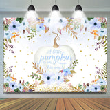 Allenjoy Little Pumpkin On His Way Halloween Baby Shower Backdrop