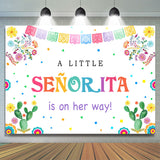 Allenjoy Little Senorita On The Way Fiesta Baby Shower Backdrop