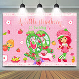 Allenjoy Little Strawberry Is Turning 5 Wheel Girl Birthday Backdrop