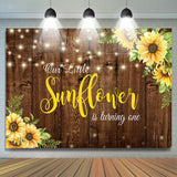 Allenjoy Little Sunflower Wooden 1St Happy Birthady Backdrop