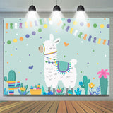 Allenjoy Llama Cactus Happy Birthday Backdrop Party For Kids