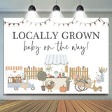 Allenjoy Locally Grown Chick White Rural Baby Shower Backdrop