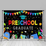 Allenjoy Lovely Flag And Star Preschool Graduation Backdrop