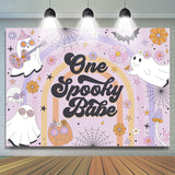 Allenjoy Lovely Floral Ghost Halloween Baby Shower Backdrop