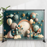 Allenjoy Lovely Hot Air Balloon Planet Star Birthday Backdrop