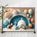 Allenjoy Lovely Hot Air Balloon Spaceship Birthday Backdrop