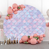 Allenjoy Lovely Mermaid Scales Simple Round Birthday Backdrop