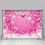 Allenjoy Lovely Pink Snowflake Christmas Ball Holiday Backdrop