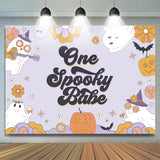 Allenjoy Lovely Pumpkin Ghost Halloween Baby Shower Backdrop