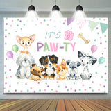 Allenjoy Lovely Puppy Theme Its A Party Happy Birthday Backdrop