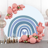 Allenjoy Lovely Rainbow Theme Happy Birthday Round Backdrop