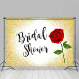 Allenjoy Lovely Red Rose Simple Gold Dot Bridal Shower Backdrop