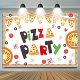 Allenjoy Lovely Tomato Pizza Party Themed Birthday Backdrop