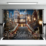 Allenjoy Luxurious Castle Photography Christmas Backdrop