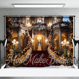 Allenjoy Luxurious Castle Sparkling Photo Christmas Backdrop