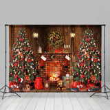 Allenjoy Luxurious House With Fireplace Merry Christmas Backdrop