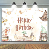 Allenjoy Magic Academy Tiny Spot Happy Birthday Backdrop