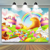 Allenjoy Magic Candyland World Happy Birthday Backdrop