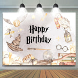 Allenjoy Magic Flaoting Things School Birthday Backdrop