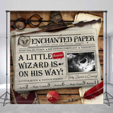 Allenjoy Magic Newspaper Ultrasound Custom Baby Shower Backdrop