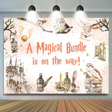 Allenjoy Magical Bundle Hogwarts Boy Baby Shower Backdrop