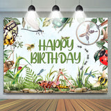 Allenjoy Magnifier Insect Entomology Happy Birthday Backdrop