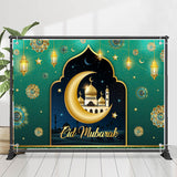 Allenjoy Mandala Moon Palace Turquoise Eid Mubarak Backdrop