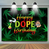 Allenjoy Marijuana Cigarette Happy Dope Birthday Backdrop