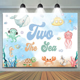 Allenjoy Marine Animals Sea 2Nd Birthday Backdrop Boy