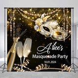 Allenjoy Mask Black Gold Custom Masquerade Party Backdrop