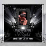 Allenjoy Masquerade Night Diamond Black Custom Birthday Backdrop