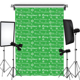 Allenjoy Merry Christmas Snowflake Green Photoshoot Backdrop