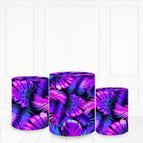 Allenjoy Monstera Leaves Pedestal Cover Purple Theme Cake Table Cover