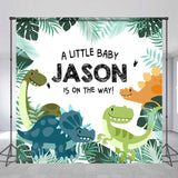 Allenjoy Monsteras Dinosaur Safari Boy Baby Shower Backdrop