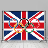 Allenjoy Olympic Rings British Flag Sports Party Backdrop