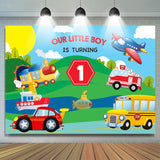 Allenjoy Our Little Boy Is Turning 1St Happy Birthday Backdrop